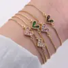 Wholesale Romantic Simple Style Heart Shape Copper Plating Inlay 18k Gold Plated Bracelets