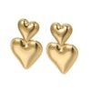 Wholesale Valentine's Day Selling Barbie Powder Three-Layer Heart-Shaped Love Earrings Simple Pendant Acrylic Texturing Dopamine Earrings