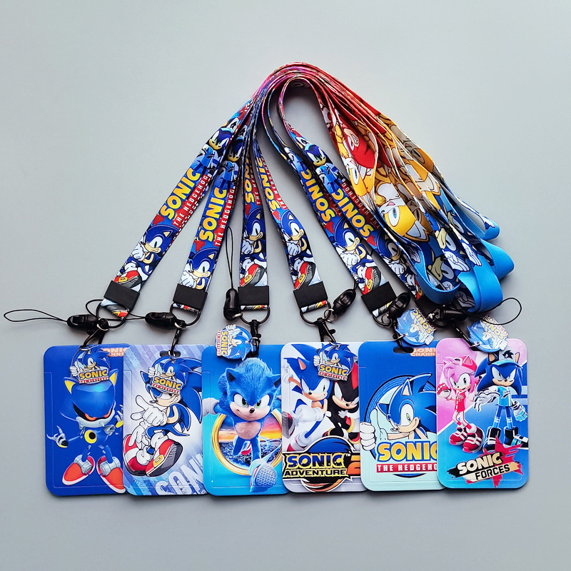 Wholesale Bus Card Set Student Campus Meal Card Id Mobile Phone Lanyard Sonic the Hedgehog