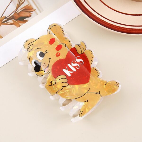 Wholesale cute confession bear clip cartoon kiss bear shark clip sweet Valentine's Day hairpin