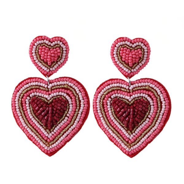 oly-354f66dd6579ef81366ec24465297d4a Wholesale hand-woven beaded love earrings earrings romantic heart-shaped high-quality beaded red earrings