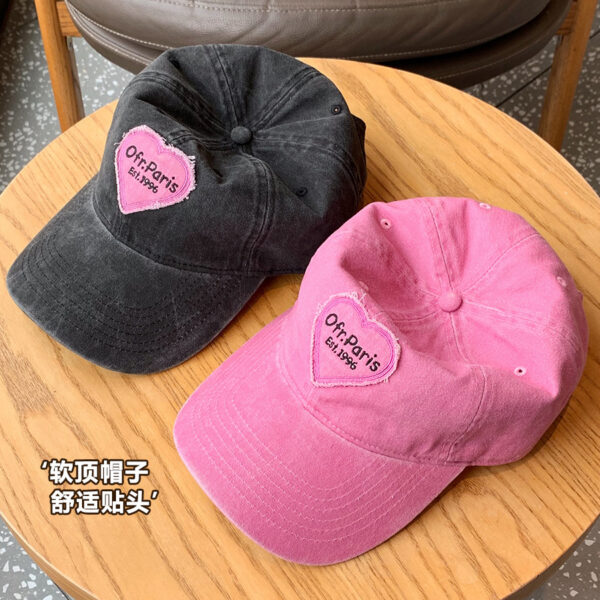 Wholesale Spring and Summer Big head circumference hat face-looking small peaked cap girl sweet cool girl love retro soft top baseball cap fashion