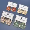 Wholesale 304 Stainless Steel Flower PVD Coated 18K Real Gold Plated IG Style Elegant Vacation Ear Studs