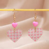 Wholesale Simple Fashion Cute Eco-friendly Material Acrylic Peach Heart Pendant Earrings Women's Valentine's Day Earrings