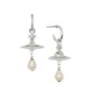Wholesale Western Queen Mother Vintage French Saturn Water Drops Baroque Pearl UFO Valentine's Day Gift Light Luxury Earrings