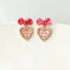 Wholesale 1 Pair Simple Style Heart Shape Inlay Alloy Pearl Drop Earrings