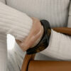 Wholesale Jewelry Retro Asymmetrical Smudged Bracelet Round Wide Acrylic Bracelet for Women