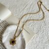 oly-35a782bd5a0ac2de7122577a27221dac Wholesale Maillard Tiger Eye Stone Necklace Women's Spring and Summer Style Light Luxury Niche Titanium Steel Non-Fading Sweater Chain