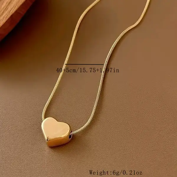 Wholesale Heart Shape Necklace For Women With 18K Real Gold Plated 304 Stainless Steel Featuring PVD Vacuum Plating And Electroplated Gold Finish