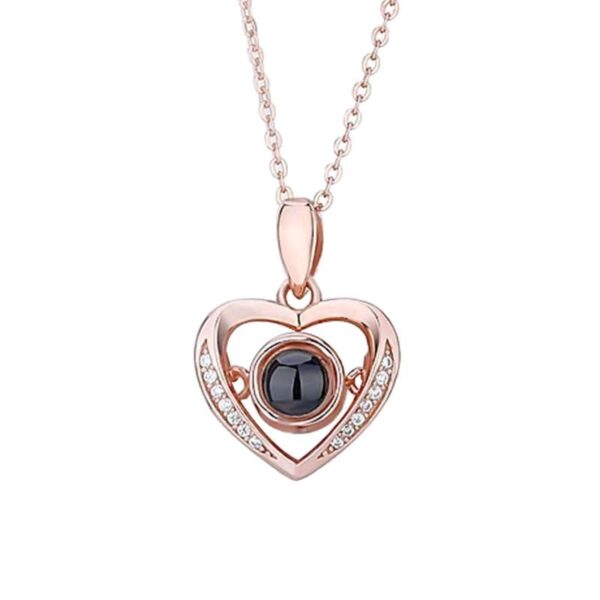 oly-35ad4ecf852899bc76baa1af02eac690 Wholesale 100 languages projection necklace Valentine's Day gift heart-shaped pendant beating heart heart-shaped smart necklace