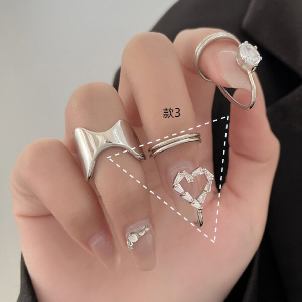 Wholesale inlaid zircon nail ring female personality temperament wearable detachable nail ring