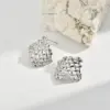 Wholesale Three-dimensional Geometric Stud Earrings For Women, Electroplated Copper With 0.01µm Golden Plated Coating
