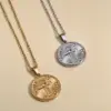 Wholesale Ion Plating (IP) 18K Gold Plated Cross 304 Stainless Steel Casual Classical Simple Style Waterproof Non Tarnish 304 Stainless Steel Pendant Necklace