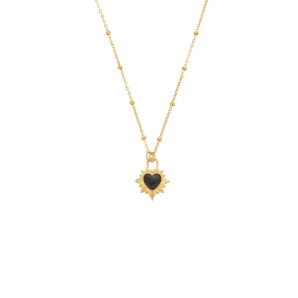 oly-35d3aa29ad187607bedd452465c94df9 Wholesale Titanium steel gold heart necklace stainless small non-fading ins temperament wear cold wind neutral