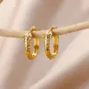 Wholesale 304 Stainless Steel Solid Color 18K Gold Plated Simple Style Earrings