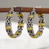 Wholesale Three-dimensional Geometric Earrings For Women In Copper With KC Golden Water Plating And 0.03µm Thickness