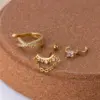 Wholesale 1 Piece Ear Cartilage Rings & Studs Sweet Simple Style Geometric Flower 316L Stainless Steel Copper Waterproof Non Tarnish Surgical Steel Zircon