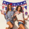 Wholesale American Independence Day Party Decoration Spiral Flags Bunting Hanging Decorations Holiday Party Arrangement Paper Materials