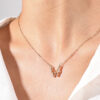 oly-35eaad1611f2ab1dd5c649d389c93cbf Wholesale sweet light luxury design jewelry metal diamond bow women's necklace clavicle chain