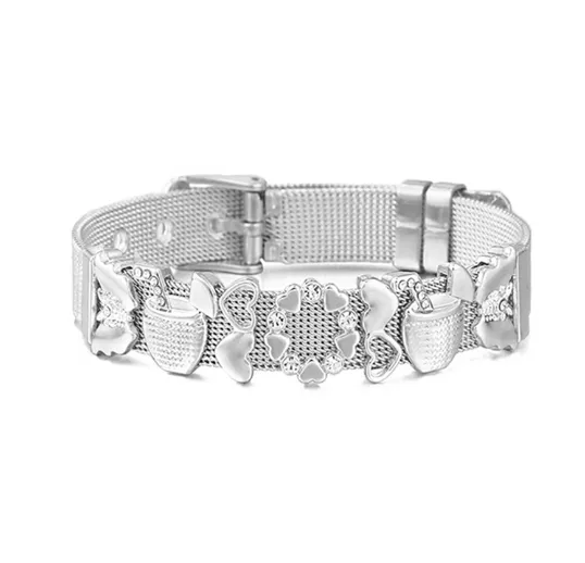 Wholesale 201 Stainless Steel Heart Shape Simple Style Bracelets