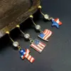 Wholesale New Stainless Steel Independence Day Belly Button Ring American Flag Alloy Pendant Belly Button Jewelry Body Piercing For Women
