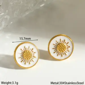Gold Sun Stud Earrings
