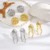 Wholesale 1 Pair Casual Hawaiian Commute Jellyfish Shell Copper 18K Gold Plated Ear Studs