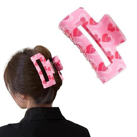 oly-36266e3e9a8cc77d96c3cc6bbf65eff6 Wholesale YHJ Hair Accessories pink Heart-shaped Printed Clip Women's Valentine's Day Sweet Paytail Hairpin Hair Shark Clip