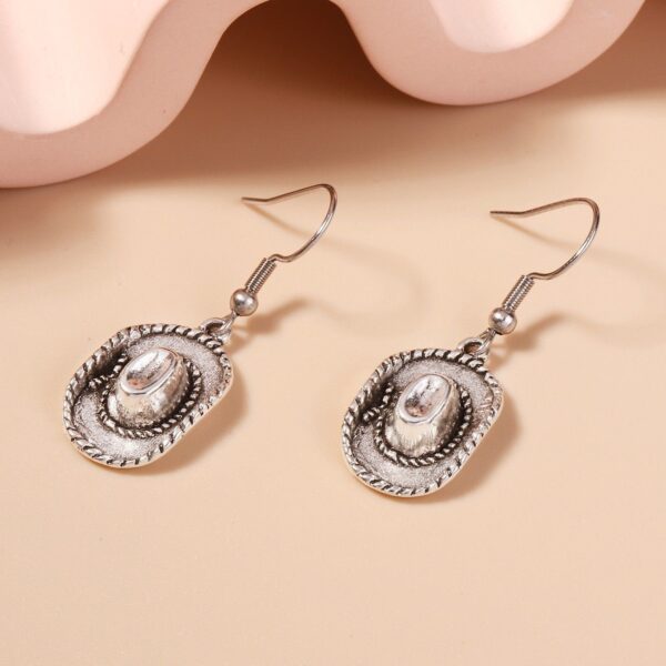 Wholesale Western Cowboy Hat Boots Earrings Retro Ethnic Asymmetric Ear Hook Earrings Electroplating Process