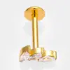 Wholesale 1 Piece Lip Rings Simple Style Commute Crown Butterfly Titanium Steel Inlay Zircon 18K Gold Plated Ear Cartilage Rings & Studs