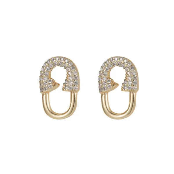 Wholesale Heart Shape Stud Earrings For Women With 925 Sterling Silver Posts And Electroplated Copper Base Featuring Zircon Inlay
