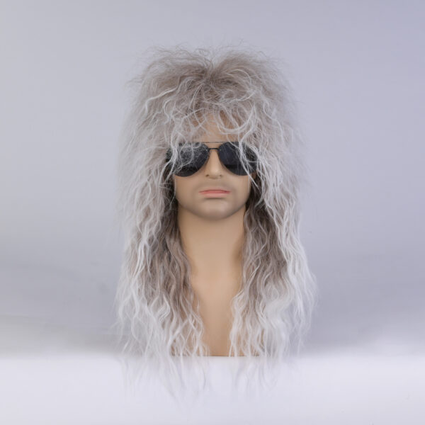 Wholesale beggar wig long curly hair stage Halloween explosions men's fluffy hairstyle beggar crazy full head cover