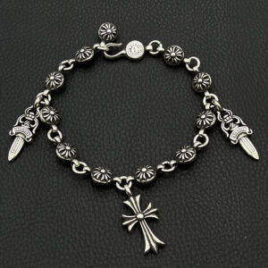 Cross flower ball chain + three pendants [adjustable] / 22CM