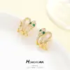 Wholesale Snake Stud Earrings For Women With 925 Sterling Silver Posts, Copper Base, And 14K Real Gold Plated Rhinestones