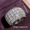 Wholesale Geometric Claw Setting Ring For Women In Copper With White K Plated Water Plating And Zircon Inlay