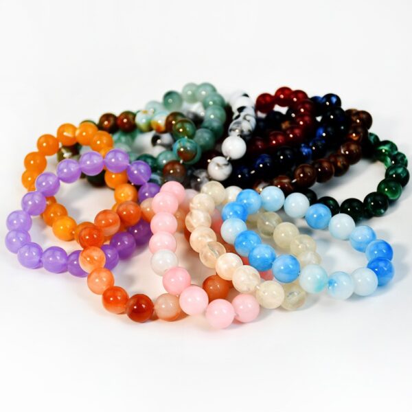 Wholesale Style Color Imitation Jade Beaded Bracelet for Women, Versatile Niche Hand Jewelry Wholesale Non-Fading Cultural Toy Bracelet