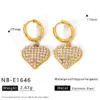 Wholesale High-end 304 Stainless Steel Heart-shaped Earrings Gentle Temperament Furnace Vacuum Electroplating 18K Real Gold Fashion Elegant Women's Earrings