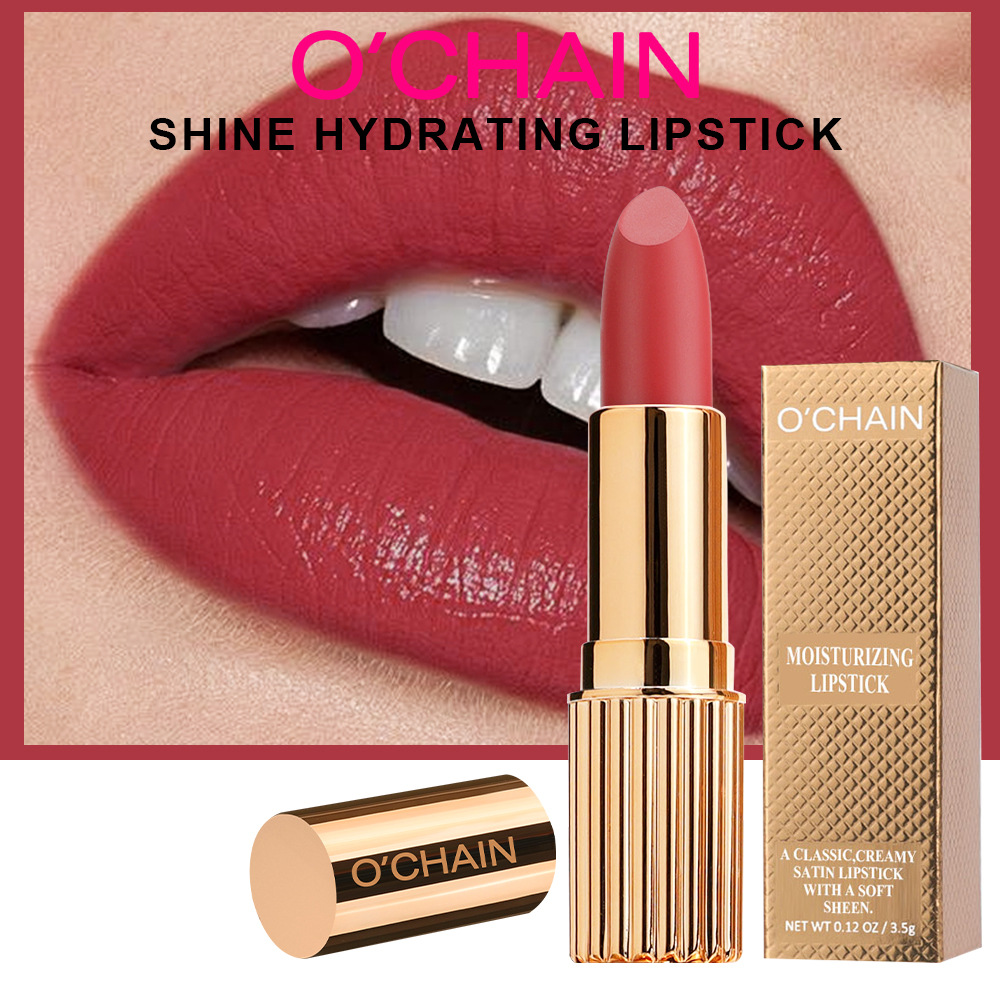 Wholesale Ochain Cross-Border Non-Fading Non-Fading Lipstick Non-Stick Lipstick Lip Plumping Lipstick Mirror Moisturizing Lipstick