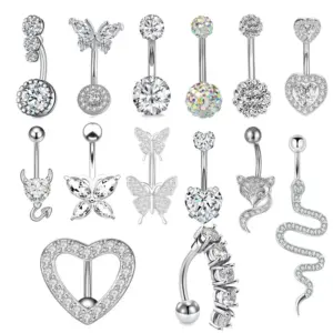 oly-368c6913eed1edf796fc9f131ca2247b Wholesale Human Body Piercing Jewelry Navel Nail Selling Navel Ring Classic Navel Buckle Wholesale Manufacturers Navel Nail