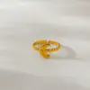 Wholesale Ion Plating (IP) 18K Gold Plated Star Moon 304 Stainless Steel Simple Style Classic Style Waterproof Non Tarnish Open Rings