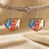 Wholesale Retro White Star Print Acrylic Drop Earrings With 304 Stainless Steel Ear Pins For Women