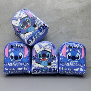 Wholesale Stitch Mini School Bag Coin Purse Blue Long Ears Stitch Interstellar Baby Headphone Keychain