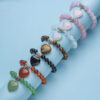 Wholesale Colorful Natural Stone Crystal Heart Stretch 8MM Bracelet Couple Jewelry Semi-Precious Stone Crystal Jewelry