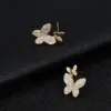 Wholesale Lips Stud Earrings For Women Copper With Zircon Inlay Bezel Setting Electroplated Gold 925 Sterling Silver Posts