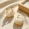 Wholesale Round Waterproof Non Tarnish Stud Earrings For Women In 18K Real Gold Plated 304 Stainless Steel With Acrylic Inlay, PVD Coated