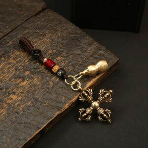 Cross lotus vajra + auspicious cloud rope + round fortune gourd (send sand)