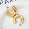 Wholesale 304 Stainless Steel Geometric PVD Coated 18K Real Gold Plated Modern Style Classic Style Ear Studs