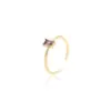 Wholesale Adjustable Copper Ring For Women With Zircon Inlay Featuring Bezel Setting In New Style