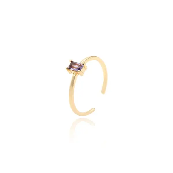 Wholesale Adjustable Copper Ring For Women With Zircon Inlay Featuring Bezel Setting In New Style