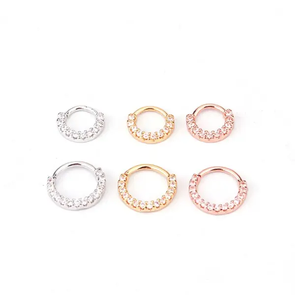 Wholesale Ear Cartilage Rings & Studs Fashion Geometric Copper Zircon